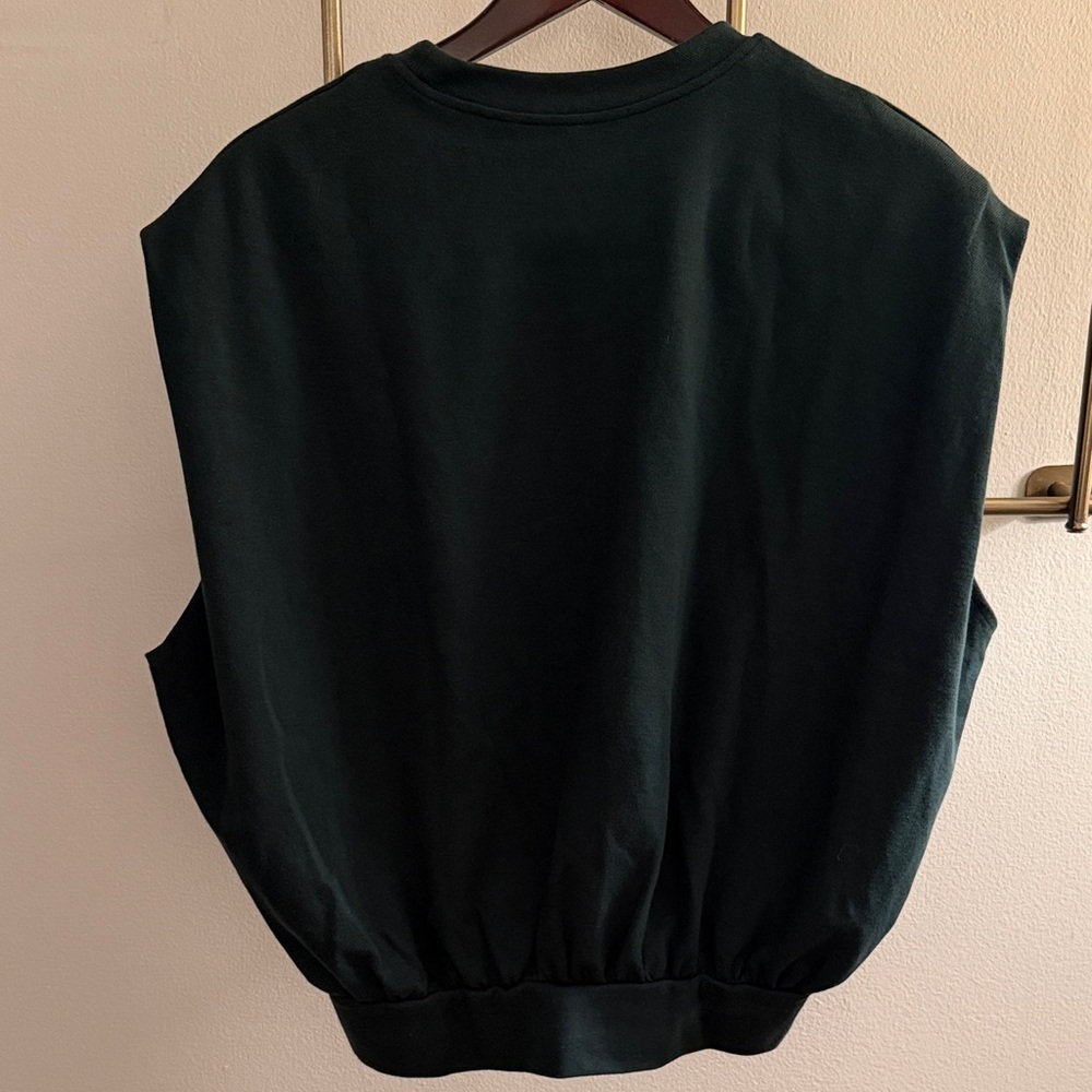 🌿 NWOT 🌿 SLEEVELESS SWEATSHIRT 🌿 ZARA 🌿 GREEN 🌿 MED 🌿 - Picture 10 of 14